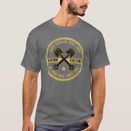 Aangepaste jouw tekst Garage Bike shop badges T-Sh T-shirt