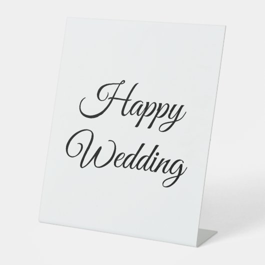 aangepaste jouw tekst happy bruiloft toevoegen reclamebord met voetstuk (Voorkant)
