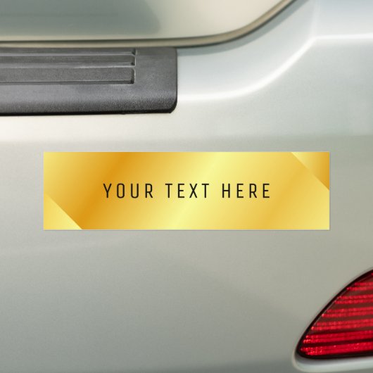 Aangepaste Jouw tekst hier Elegant Faux Gold-Sjabl Bumpersticker (Op auto)