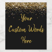 Aangepaste Jouw tekst hier gepersonaliseerd zwart Wijn Etiket (Enkel label)