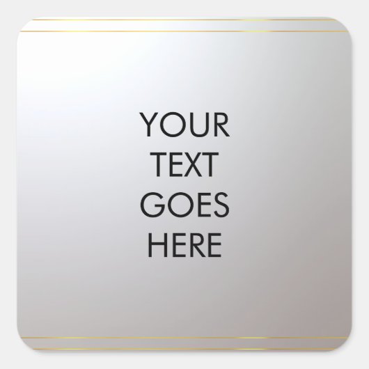 Aangepaste Jouw tekst hier Gold Silver toevoegen Vierkante Sticker (Voorkant)