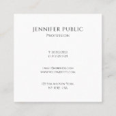 Aangepaste Jouw tekst hier Moderne eenvoudige Sjab Vierkante Visitekaartje (Achterkant)