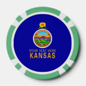 Aangepaste Jouw tekst Kansas-staatsvlag op een Poker Chips (Achterkant)
