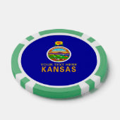 Aangepaste Jouw tekst Kansas-staatsvlag op een Poker Chips (Enkel)