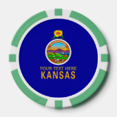 Aangepaste Jouw tekst Kansas-staatsvlag op een Poker Chips (Voorkant)