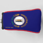 Aangepaste Jouw tekst Kentucky State Flag op een Golfheadcover (Voorkant)