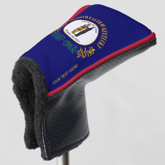 Aangepaste Jouw tekst Kentucky State Flag op een Golfheadcover (3/4 voorkant)
