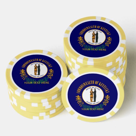Aangepaste Jouw tekst Kentucky State Flag op een Poker Chips (Opstapeling)
