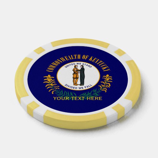 Aangepaste Jouw tekst Kentucky State Flag op een Poker Chips (Enkel)