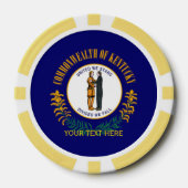 Aangepaste Jouw tekst Kentucky State Flag op een Poker Chips (Voorkant)