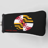 Aangepaste Jouw tekst Maryland-vlag op een Golfheadcover (Voorkant)