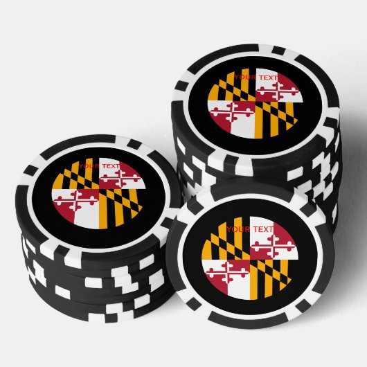 Aangepaste Jouw tekst Maryland-vlag op een Poker Chips (Opstapeling)