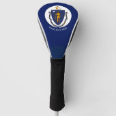 Aangepaste Jouw tekst Massachusetts State Flag op Golfheadcover (Voorkant)