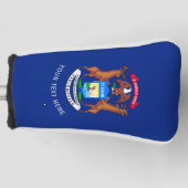 Aangepaste Jouw tekst Michigan State Flag op een Golfheadcover (Voorkant)