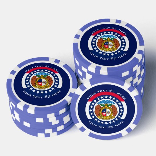 Aangepaste Jouw tekst Missouri Statenvlag op een Poker Chips (Opstapeling)