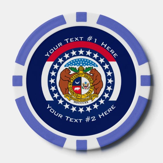 Aangepaste Jouw tekst Missouri Statenvlag op een Poker Chips (Voorkant)