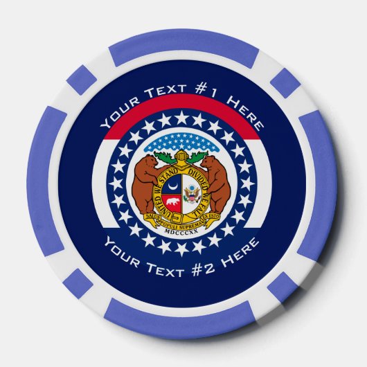Aangepaste Jouw tekst Missouri Statenvlag op een Poker Chips (Achterkant)