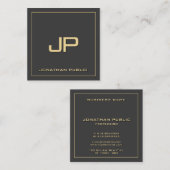 Aangepaste Jouw tekst Monogram Sjabloon Elegant Go Vierkante Visitekaartje (Voorkant / Achterkant)