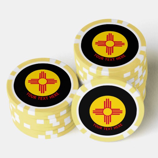 Aangepaste Jouw tekst New Mexico State Flag op een Poker Chips (Opstapeling)