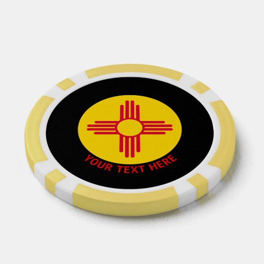 Aangepaste Jouw tekst New Mexico State Flag op een Poker Chips (Enkel)