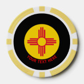 Aangepaste Jouw tekst New Mexico State Flag op een Poker Chips (Voorkant)