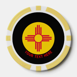 Aangepaste Jouw tekst New Mexico State Flag op een Poker Chips
