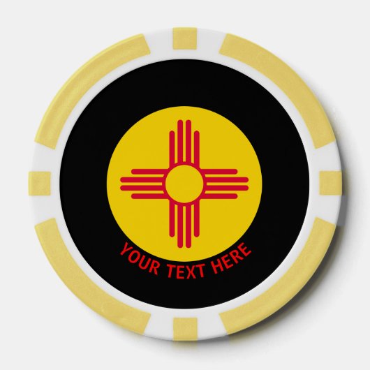 Aangepaste Jouw tekst New Mexico State Flag op een Poker Chips (Voorkant)