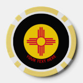 Aangepaste Jouw tekst New Mexico State Flag op een Poker Chips (Achterkant)