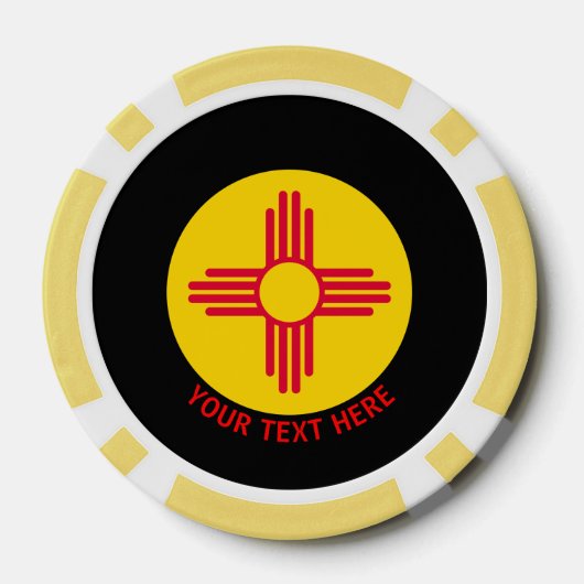 Aangepaste Jouw tekst New Mexico State Flag op een Poker Chips (Achterkant)