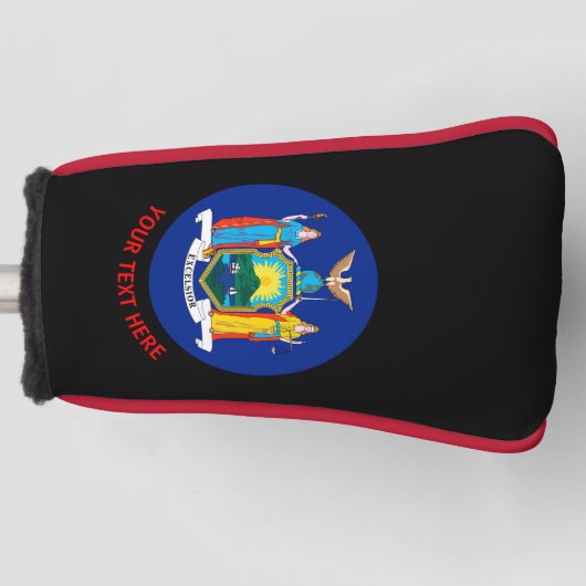 Aangepaste Jouw tekst New York State Flag op een Golfheadcover (Voorkant)