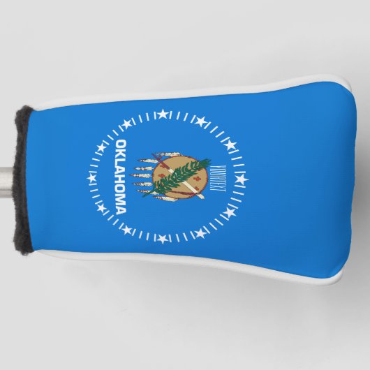 Aangepaste Jouw tekst Oklahoma State Flag op een Golfheadcover (Voorkant)