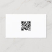Aangepaste Jouw tekst QR Code Modern Elegant Minim Visitekaartje (Achterkant)