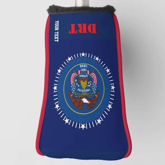 Aangepaste Jouw tekst-Utah-vlag op een Golfheadcover (Draai 90)