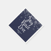 Aangepaste Joy Peace Navy Blue White Servet (Hoek)