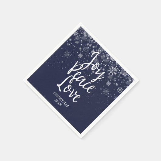 Aangepaste Joy Peace Navy Blue White Servet (Hoek)