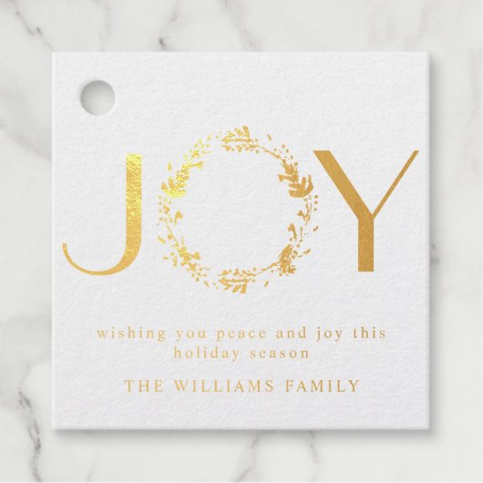 Aangepaste 'JOY'-stijl, elegant en eenvoudig, fees Bedankjes Labels (Voorkant)