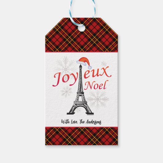 Aangepaste Joyeux Noel Cadeaulabel (Voorkant)