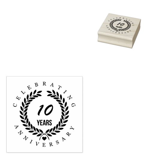 Aangepaste Jubilea bladkrans Rubberstempel (Gestempeld)