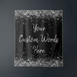 Aangepaste Jubileum Achtergrond Verjaardagsfeestje Wandkleed<br><div class="desc">Aangepaste achtergrond voor fotocabine,  Sparkle Birthday Twinkle 15th 18th,  Glitter Anniversary Sweet 16 16th,  gepersonaliseerd 30th 21st 25th 35th,  vrijgezellenfeest hen do Weekend,  huwelijksnacht Sparkly Custom Words,  Boho Bach Prop Bachelorette Party,  Quinceanera 40th 50th 60th 70th,  20th VoW Vernieuwing afstuderen 10th,  afstudeerder 45th Black and Silver</div>