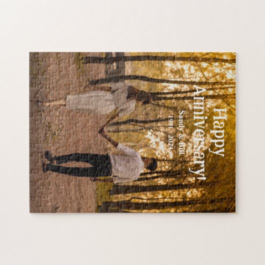 Aangepaste jubileum foto creëer uw eigen legpuzzel (Horizontaal)