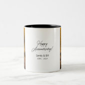 Aangepaste jubileum foto creëer uw eigen tweekleurige koffiemok (Center)