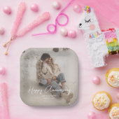 Aangepaste Jubileum Foto Gepersonaliseerde tekst m Papieren Bordje (Feest)