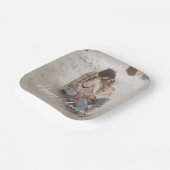 Aangepaste Jubileum Foto Gepersonaliseerde tekst m Papieren Bordje (Gebogen)