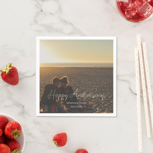 Aangepaste Jubileum Foto Gepersonaliseerde tekst m Servet (Insitu)