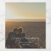 Aangepaste Jubileum Foto Gepersonaliseerde tekst m Wijn Etiket (Enkel label)