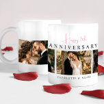 Aangepaste Jubileum Fotocollage Koffiemok<br><div class="desc">Vier uw liefdesverhaal met onze Custom Jubileum Photo Collage Coffee Mok,  ontworpen met een elegante en eigentijdse touch. Personaliseer het met drie gekoesterde foto's en het jaar van uw jubileum,  waardoor het een attent huwelijksverjaardagscadeau of een speciale traktatie voor Valentijnsdag is!</div>
