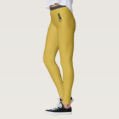 Aangepaste jubileum gouden jet zwart monogram leuk leggings (Links)