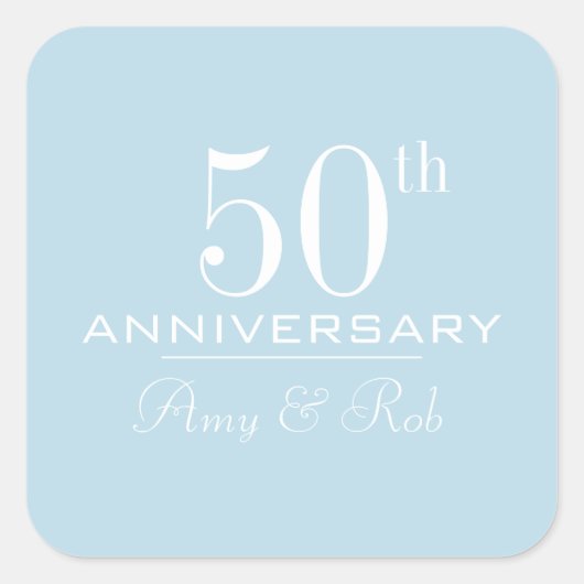 Aangepaste jubileum moderne stijlvolle minimalisti vierkante sticker (Voorkant)