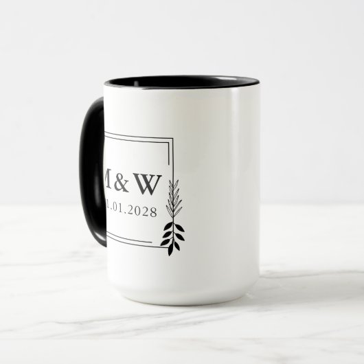 Aangepaste Jubileum Mok – gepersonaliseerd paar ca (Voorkant links)