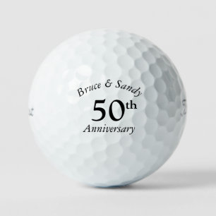 Aangepaste jubileum stijlvol en chic zwart lettert golfballen